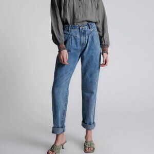 One Teaspoon Streetwalkers High Waist 80S Fit Denim Jeans Size 27 Blue Barrel